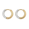 201 Stainless Steel Two Tone Hoop Earrings EJEW-Q002-01G-02-4