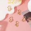 5Pcs Brass Micro Pave Clear Cubic Zirconia Screw Carabiner Lock Charms KK-TA0003-18-4