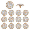14Pcs 1-Hole Alloy Glass Shank Buttons BUTT-MA0001-16A-KCG-1