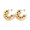 C-Shaped 304 Stainless Steel Stud Earrings for Women EJEW-A125-01G-2