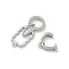 925 Sterling Silver Micro Pave Clear Cubic Zirconia Fold Over Clasps SE-CBAF1B0-02P-3