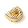 Brass Micro Pave Clear Cubic Zirconia Charms ZIRC-C009-01G-D-2