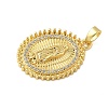 Brass Micro Pave Clear Cubic Zirconia Pendants KK-B139-20G-02-2