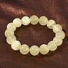 Natural Golden Silk Jade Round Beaded Stretch Bracelets for Women BJEW-F535-01E-2