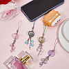 4Pcs Acrylic & Glass Mobile Straps HJEW-DR00060-5