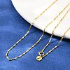 925 Sterling Silver Twisted Bar Link Chain Necklaces NJEW-H056-01B-G-3