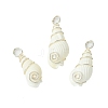 Natural Trumpet Shell Pendants PALLOY-JF02794-02-1