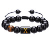Adjustable Natural Tiger Eye and Glass Beaded Braided Bead Bracelets for Men Women FS-WGD7D76-24-1