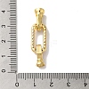 Oval Rectangle Rack Plating Brass Micro Pave Clear Cubic Zirconia Fold Over Clasps KK-A225-12G-3