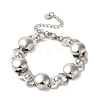 Non-Tarnish 304 Stainless Steel Flat Round Link Chain Bracelet BJEW-Q776-02A-01-1