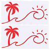 Beach Theme PVC Cartoon Self Adhesive Car Stickers FIND-WH0152-165A-1