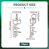 10Pcs Brass Micro Pave Cubic Zirconia Pendants KK-PH0014-23P-2