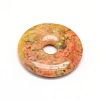 Donut/Pi Disc Natural Gemstone Pendants G-L234-30mm-06-2