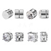 8Pcs 4 Style Clear Cubic Zirconia Flat Round Clip-on Earrings EJEW-TA0001-15-2