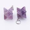 Natural Amethyst Pendants G-E398-01B-1