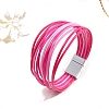 Bohemia PU Leather Cord Multi-strand Bracelets PW-WG02973-05-1