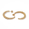 201 Stainless Steel Beaded C-shape Stud Earrings with 304 Stainless Steel Pins EJEW-B016-05B-G-2