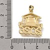 Brass Micro Pave Clear Cubic Zirconia with Black Enamel Pendants CU-CBAA556-07A-3