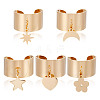 5Pcs 5 Styles Stainless Steel Adjustable Cuff Rings RJEW-AR0001-05-1