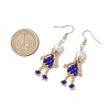 Glass Seed Beaded Dangle Earrings EJEW-MZ00366-3