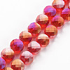 Transparent Electroplate Glass Beads Strands EGLA-N007-002-A02-1
