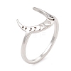 304 Stainless Steel Moon Phase Finger Ring for Women RJEW-A006-07P-2