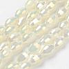 Electroplate Glass Beads Strands EGLA-J013-4X6mm-F03-1