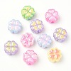 50Pcs UV Plating Opaque Acrylic Beads SACR-CJ0001-75-9