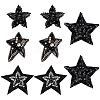 8Pcs 4 Styles Star Cloth Sew on Patches DIY-FG0010-23-1
