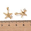 Ocean Theme Brass Micro Pave Clear Cubic Zirconia Pendants KK-L266-02H-G-3