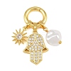 Brass Micro Pave Cubic Zirconia European Pendant Decorations CU-CBA65A7-01A-G-1