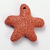 Synthetic Lava Rock Big Starfish/Sea Stars Pendants G-O025-05D-1