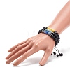 7Pcs 7 Style Natural Mixed Stone & Lava Rock & Synthetic Hematite Round Braided Bead Bracelets Set BJEW-JB08387-3