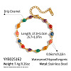 Shell Shape 304 Stainless Steel Enamel Link Chain Bracelets for Women AZ3410-2-1