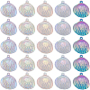 50Pcs 5 Colors UV Plating Iridescent Transparent Plastic Pendants TACR-SC0001-31-1