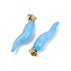 Handmade Lampwork with Brass Pendants KK-Q095-02B-05-2