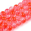 Transparent Crackle Baking Paint Glass Beads X1-DGLA-T003-01B-12-1