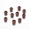 Red Copper Color Brass Textured Round Beads X-EC247-NFR-2