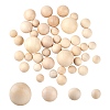 100Pcs 4 Style Natural Wooden Round Ball WOOD-LS0001-39-1