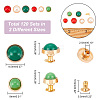 120 Sets 6 Style Alloy Semi-Tublar Rivet Studs DIY-AR0002-90-2