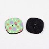 2-Hole Square with Dots Pattern Acrylic Buttons X-BUTT-F055-04-2