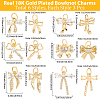 18Pcs 6 Styles Rack Plating Brass Micro Pave Clear Cubic Zirconia Pendants KK-BBC0022-51-2