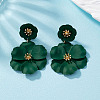 Flower Baking Paint Alloy Dangle Stud Earrings FS-WG1427E-10-1