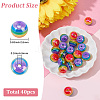 40Pcs Pride UV Plating Rainbow Iridescent Acrylic European Beads MACR-SC0002-66-2