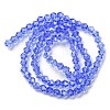 Transparent Electroplate Glass Beads Strands GLAA-F029-3mm-C07-2