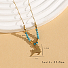 Vintage Christmas Stainless Steel & Synthetic Turquoise Pendant Necklaces for Women HS2328-4-1