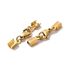 Ion Plating(IP) 304 Stainless Steel Lobster Claw Clasps with Cord Ends LS-STAS-H179-02G-2