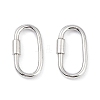 Anti-Tarnish Rhodium Plated 925 Sterling Silver Locking Carabiner Clasps STER-K173-20P-1