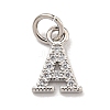 Initial Letter Brass with Cubic Zirconia Charms KK-Q814-26A-P-1