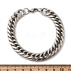 201 Stainless Steel Cuban Link Chains Bracelets for Women Men STAS-T077-21P-02-5